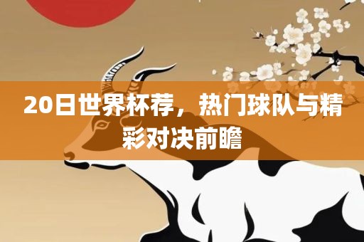 20日世界杯荐，热门球队与精彩对决前瞻