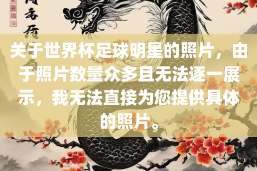 关于世界杯足球明星的照片，由于照片数量众多且无法逐一展示，我无法直接为您提供具体的照片。