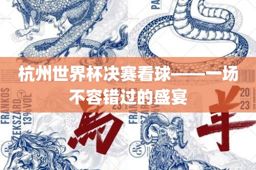 杭州世界杯决赛看球——一场不容错过的盛宴