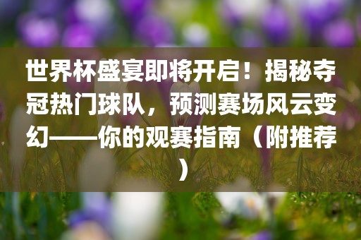 世界杯盛宴即将开启！揭秘夺冠热门球队，预测赛场风云变幻——你的观赛指南（附推荐）