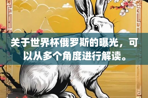 关于世界杯俄罗斯的曝光，可以从多个角度进行解读。