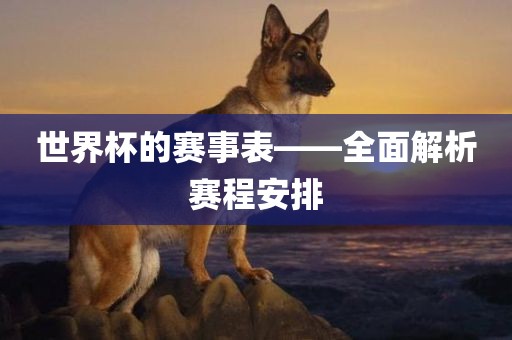 世界杯的赛事表——全面解析赛程安排
