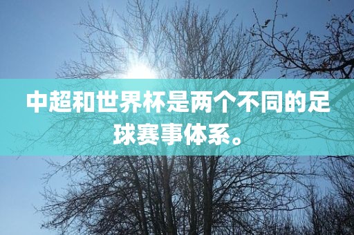 中超和世界杯是两个不同的足球赛事体系。