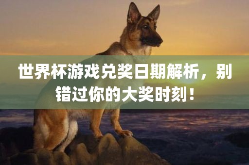 世界杯游戏兑奖日期解析，别错过你的大奖时刻！