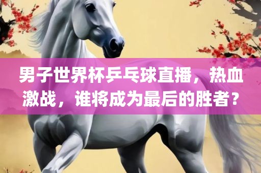男子世界杯乒乓球直播，热血激战，谁将成为最后的胜者？