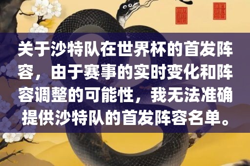 关于沙特队在世界杯的首发阵容，由于赛事的实时变化和阵容调整的可能性，我无法准确提供沙特队的首发阵容名单。