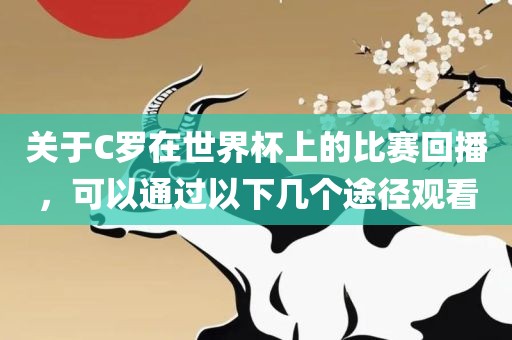 关于C罗在世界杯上的比赛回播，可以通过以下几个途径观看