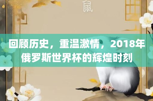 回顾历史，重温激情，2018年俄罗斯世界杯的辉煌时刻