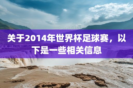 关于2014年世界杯足球赛，以下是一些相关信息