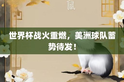世界杯战火重燃，美洲球队蓄势待发！