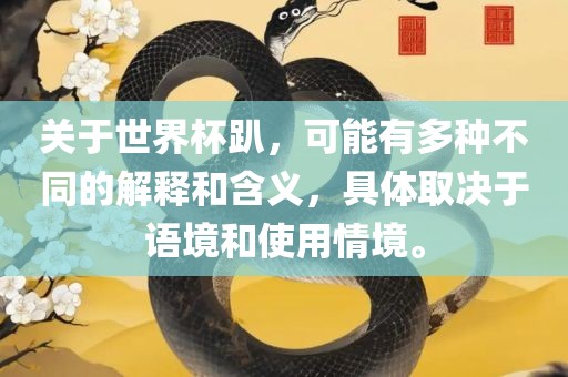 关于世界杯趴，可能有多种不同的解释和含义，具体取决于语境和使用情境。