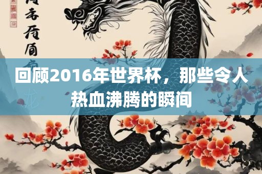 回顾2016年世界杯，那些令人热血沸腾的瞬间