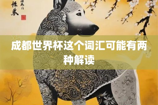 成都世界杯这个词汇可能有两种解读