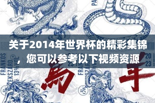 关于2014年世界杯的精彩集锦，您可以参考以下视频资源