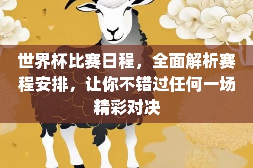 世界杯比赛日程，全面解析赛程安排，让你不错过任何一场精彩对决