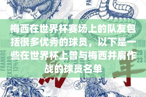 梅西在世界杯赛场上的队友包括很多优秀的球员，以下是一些在世界杯上曾与梅西并肩作战的球员名单
