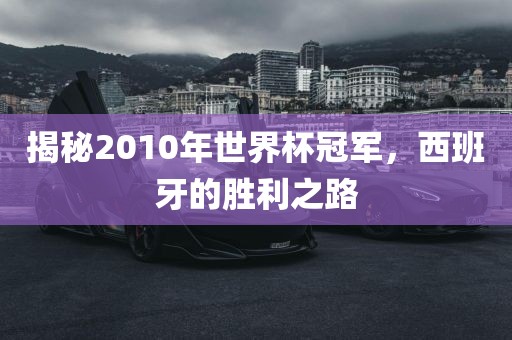 揭秘2010年世界杯冠军，西班牙的胜利之路