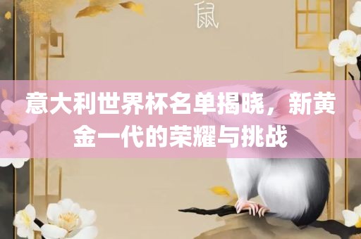 意大利世界杯名单揭晓，新黄金一代的荣耀与挑战