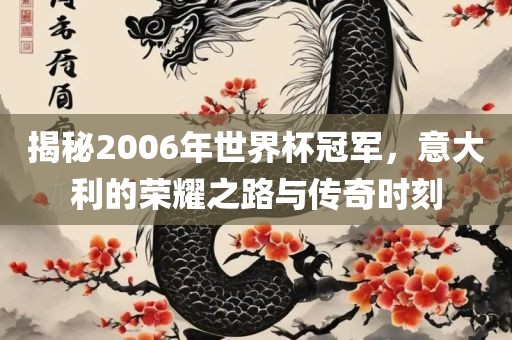 揭秘2006年世界杯冠军，意大利的荣耀之路与传奇时刻