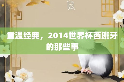 重温经典，2014世界杯西班牙的那些事
