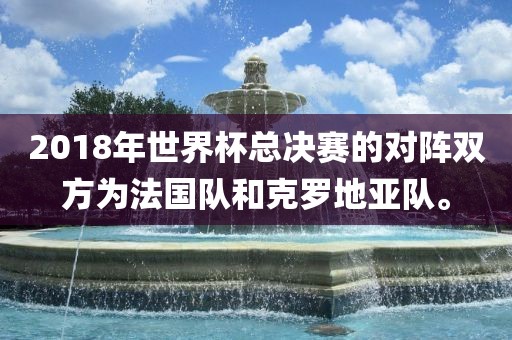 2018年世界杯总决赛的对阵双方为法国队和克罗地亚队。