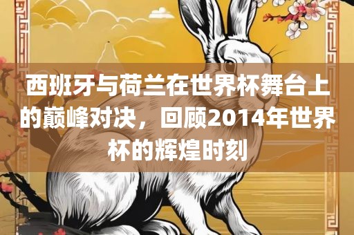 西班牙与荷兰在世界杯舞台上的巅峰对决，回顾2014年世界杯的辉煌时刻