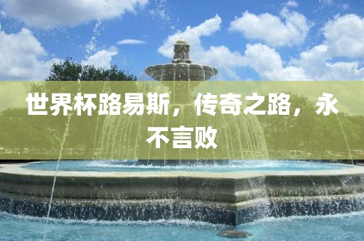 世界杯路易斯，传奇之路，永不言败