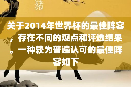 关于2014年世界杯的最佳阵容，存在不同的观点和评选结果。一种较为普遍认可的最佳阵容如下