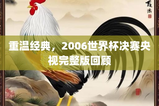 重温经典，2006世界杯决赛央视完整版回顾