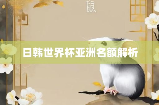 日韩世界杯亚洲名额解析