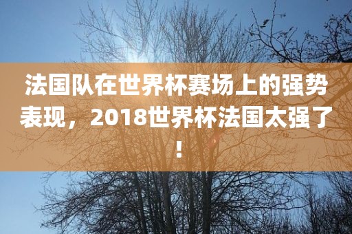 法国队在世界杯赛场上的强势表现，2018世界杯法国太强了！