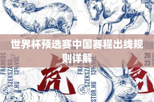 世界杯预选赛中国赛程出线规则详解