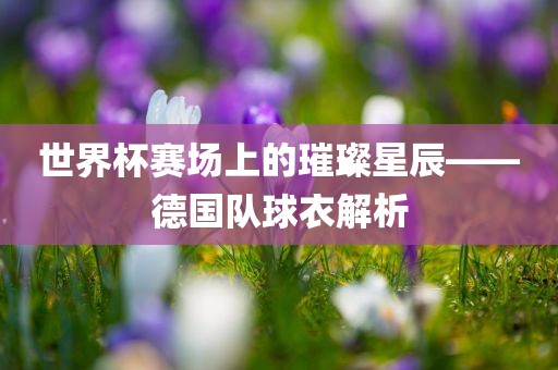 世界杯赛场上的璀璨星辰——德国队球衣解析