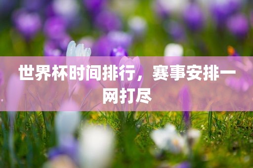 世界杯时间排行，赛事安排一网打尽