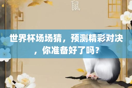 世界杯场场猜，预测精彩对决，你准备好了吗？