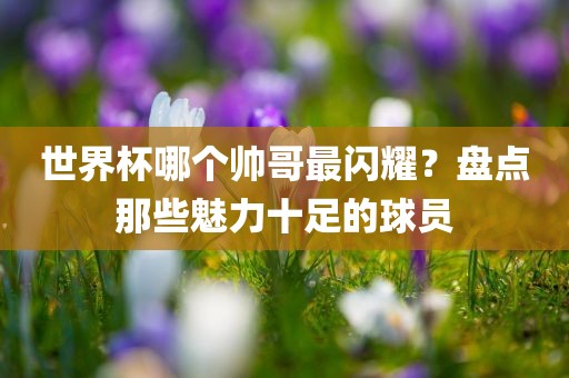 世界杯哪个帅哥最闪耀？盘点那些魅力十足的球员