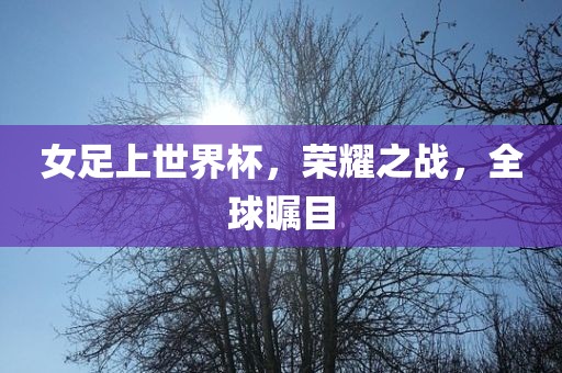 女足上世界杯，荣耀之战，全球瞩目